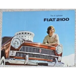 1950s FIAT 2100 6 Cylinder Car Brochure Vintage Advertising Poster Print